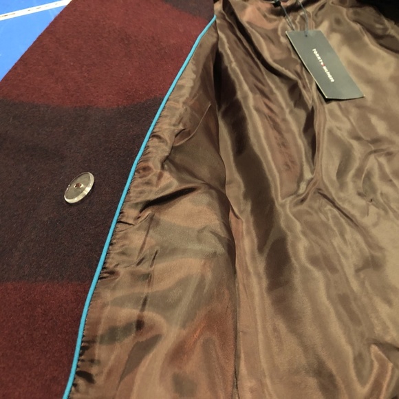 NWT Tommy Hilfiger M Burgundy Plaid  Wool Jacket - Picture 11 of 15